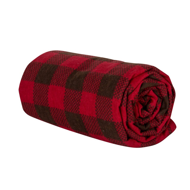 Trend Lab Brown and Red Buffalo Check Deluxe Flannel Swaddle Blanket - Buffalo Check Cotton, Red and Brown, 48 in x 48 in - Image 2