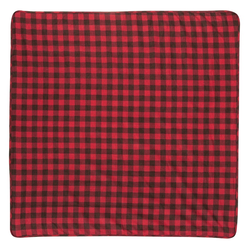 Trend Lab Brown and Red Buffalo Check Deluxe Flannel Swaddle Blanket - Buffalo Check Cotton, Red and Brown, 48 in x 48 in - Image 4