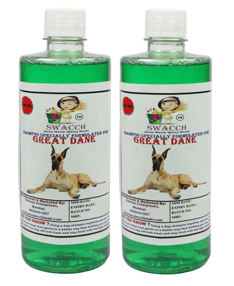 swacch Shampoo | Puppy Safe Shampoo | PH Balanced | Ditch to Itch for Great Dane Dog Shampoo 500ml Pack of 2 (Neem Alovera) + Spike Ball Chew Toy Combo Pack - Image 2