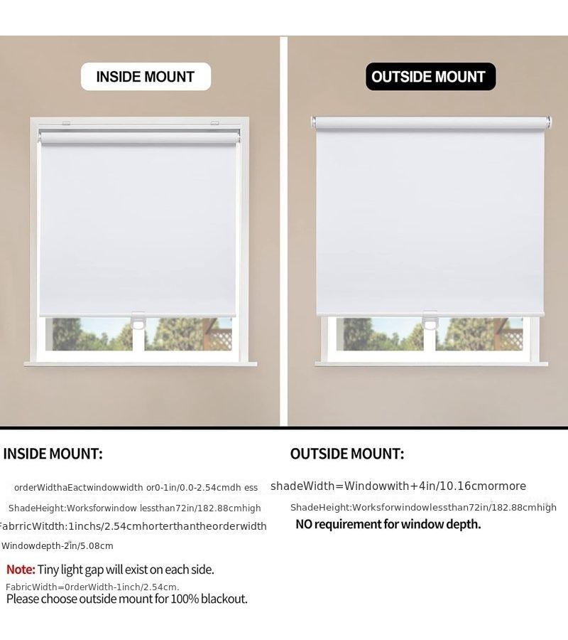 No Drill Cordless White Roller Shade Silvery White 400mm X 1500mm For Kitchen And Bathroom Quick 3 Second Installation - Image 3