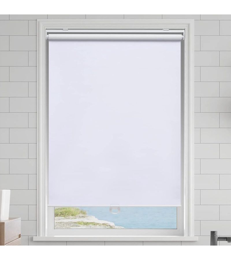 No Drill Cordless White Roller Shade Silvery White 400mm X 1500mm For Kitchen And Bathroom Quick 3 Second Installation - Image 2