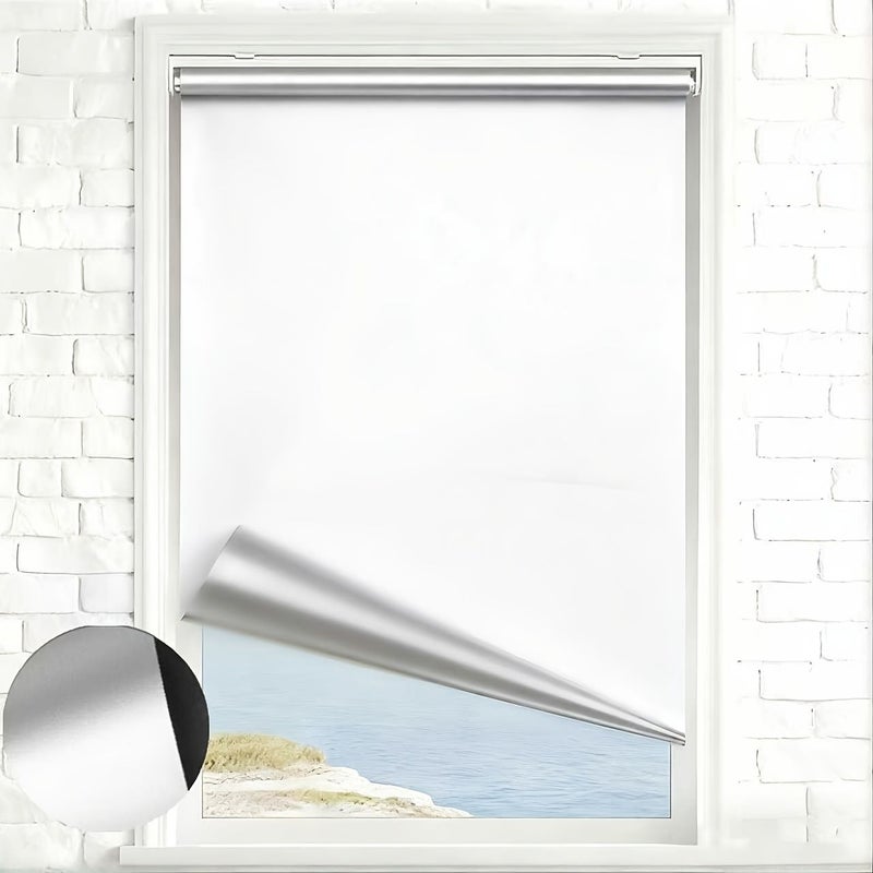 No Drill Cordless White Roller Shade Silvery White 400mm X 1500mm For Kitchen And Bathroom Quick 3 Second Installation - Image 5