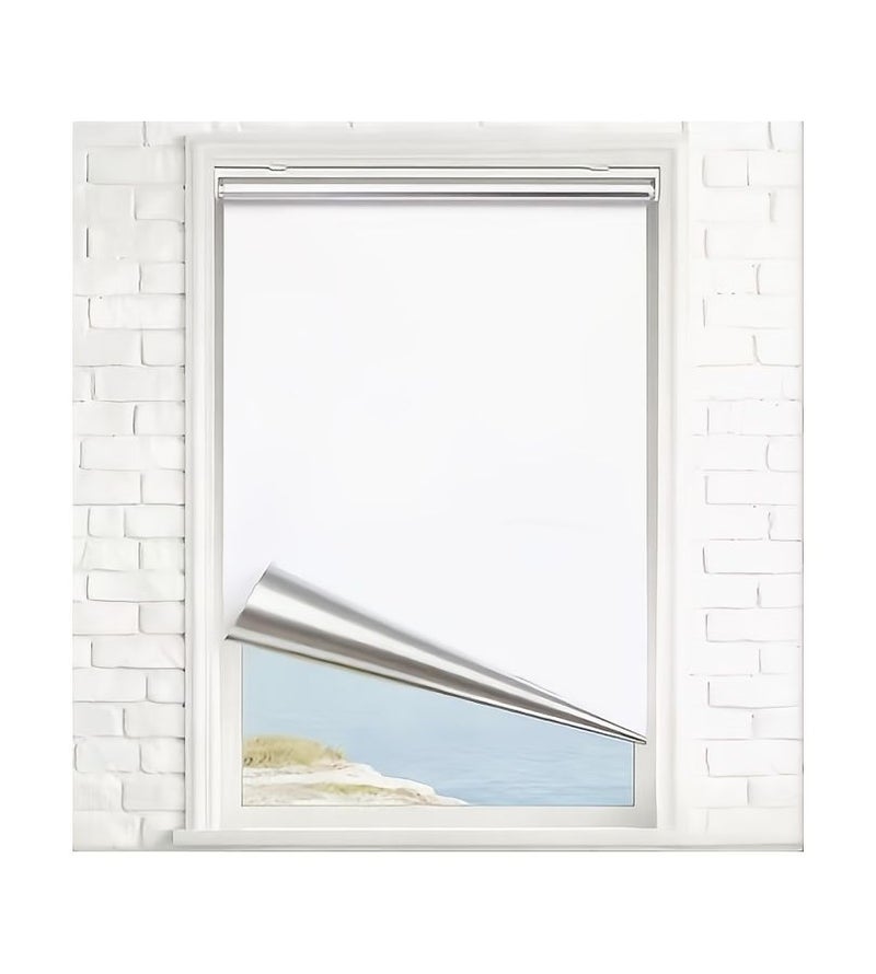 No Drill Cordless White Roller Shade Silvery White 400mm X 1500mm For Kitchen And Bathroom Quick 3 Second Installation - Image 1