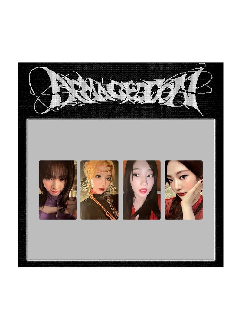 NIBEMINENT 4 Pcs Kpop AESPA Armageddon Lomo Cards Card For Fans Collection Gifts