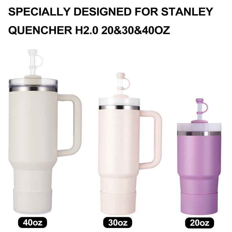HYZ 8 Piece Accessories for Stanley Cup, Silicone Spill Proof Stopper Set and Protective Boot Including Straw Cover Cap for Stanley H2.0 20oz 30oz 40oz Tumbler, Clear - Image 4
