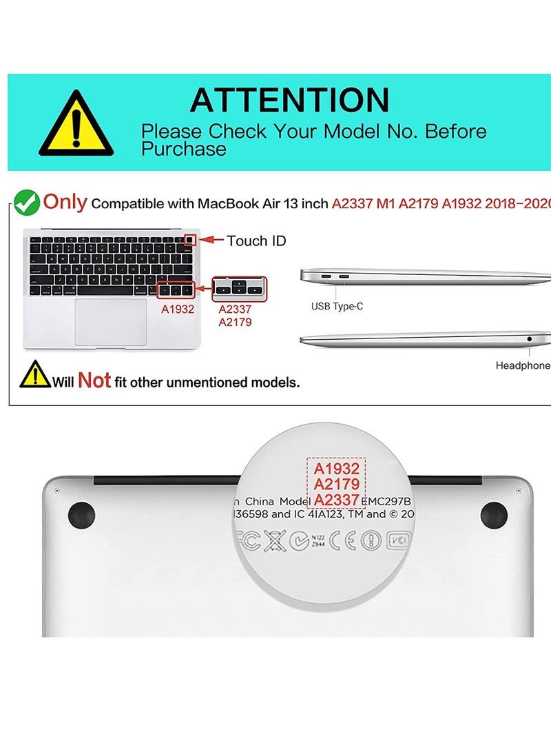 SYOSI Case for MacBook  Compatible with MacBook Air 13 inch Case Release A2337 M1 A2179 Retina Heavy Duty Plastic Hard Shell Case with Fold Kickstand  Matching Color Keyboard Cover Grey - Image 5