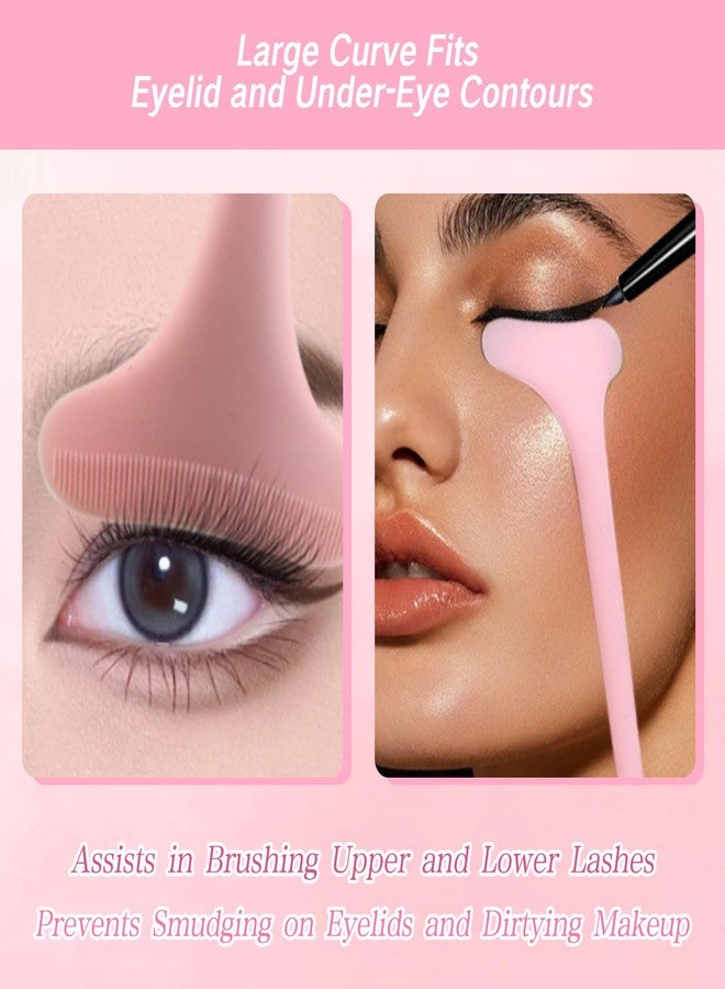 YAFIYGI Mascara Shield Applicator Reusable Double Ended Eyelash Guard Tool for Eye Makeup Protects Eyelids and Lashes Silicone Shield to Block Smudges Makeup Aid for Women (Pink) - Image 4