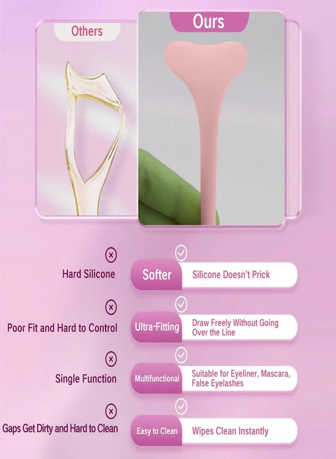 YAFIYGI Mascara Shield Applicator Reusable Double Ended Eyelash Guard Tool for Eye Makeup Protects Eyelids and Lashes Silicone Shield to Block Smudges Makeup Aid for Women (Pink) - Image 5