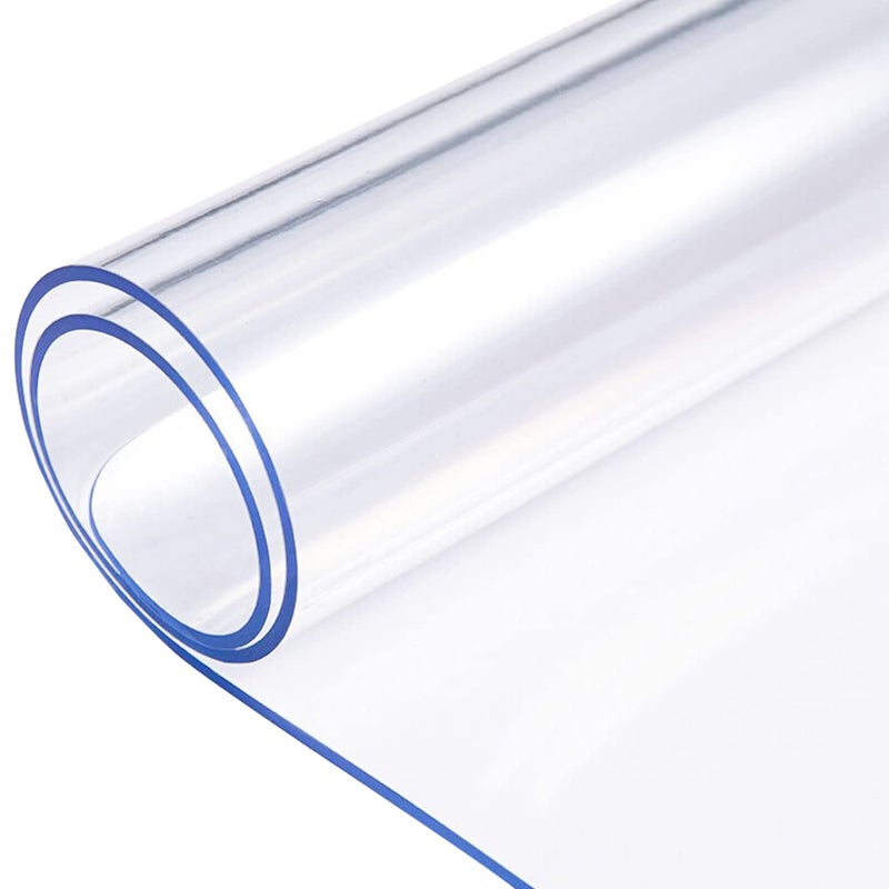 JAZZEEL Thick Clear Table Protector, 1.5mm, 50 x 152.4 cm, Heavy-Duty PVC Plastic Tablecloth, Wipeable Dining Room Table Cover for Wooden Furniture Protection