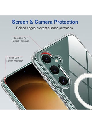 Magnetic Case for Samsung Galaxy A26, Compatible with MagSafe, Plating Luxury Cover, Clear Soft TPU Shockproof Protective Phone Case (Clear) - view 3