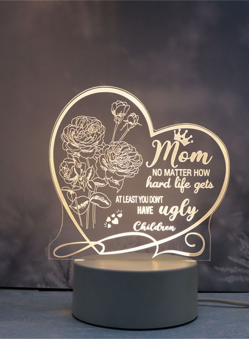 Loquat Creative 3D Nightlight Various Holiday Gifts USB Acrylic LED Ambience Sleeping Bedside Lamp 16 Kinds Of Color Touch Keys 
