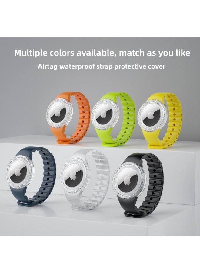 Generic - Applicable Children's Strap Airtag Protective Case Waterproof Adjustable Silicone For Apple Tracker Storage Box Case-Color:Fluorescent Green-Applicable Models:AirTag - Image 1