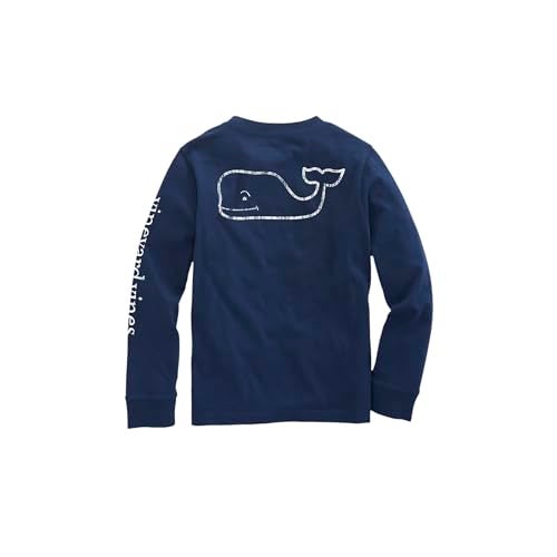 vineyard vines Girls' Vintage Whale Long-Sleeve Pocket Tee Blue Blazer - Image 5