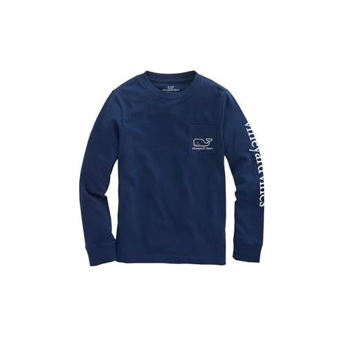 vineyard vines Girls' Vintage Whale Long-Sleeve Pocket Tee Blue Blazer - Image 2