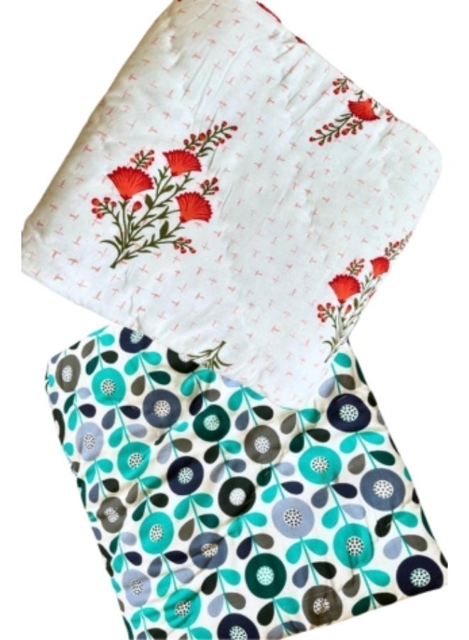 ecotattva Baby Quilt one  white and red  and multi colored - Image 1