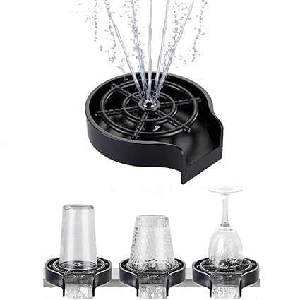 ZURITY Glass Cleaner Washer Faucet Glass Washer Cleaner Accessories Quick Rinser for Baby Bottle Bar Glass Rinser Kitchen Sink Automatic Flushing Device Polishedpack of 1 - Image 2