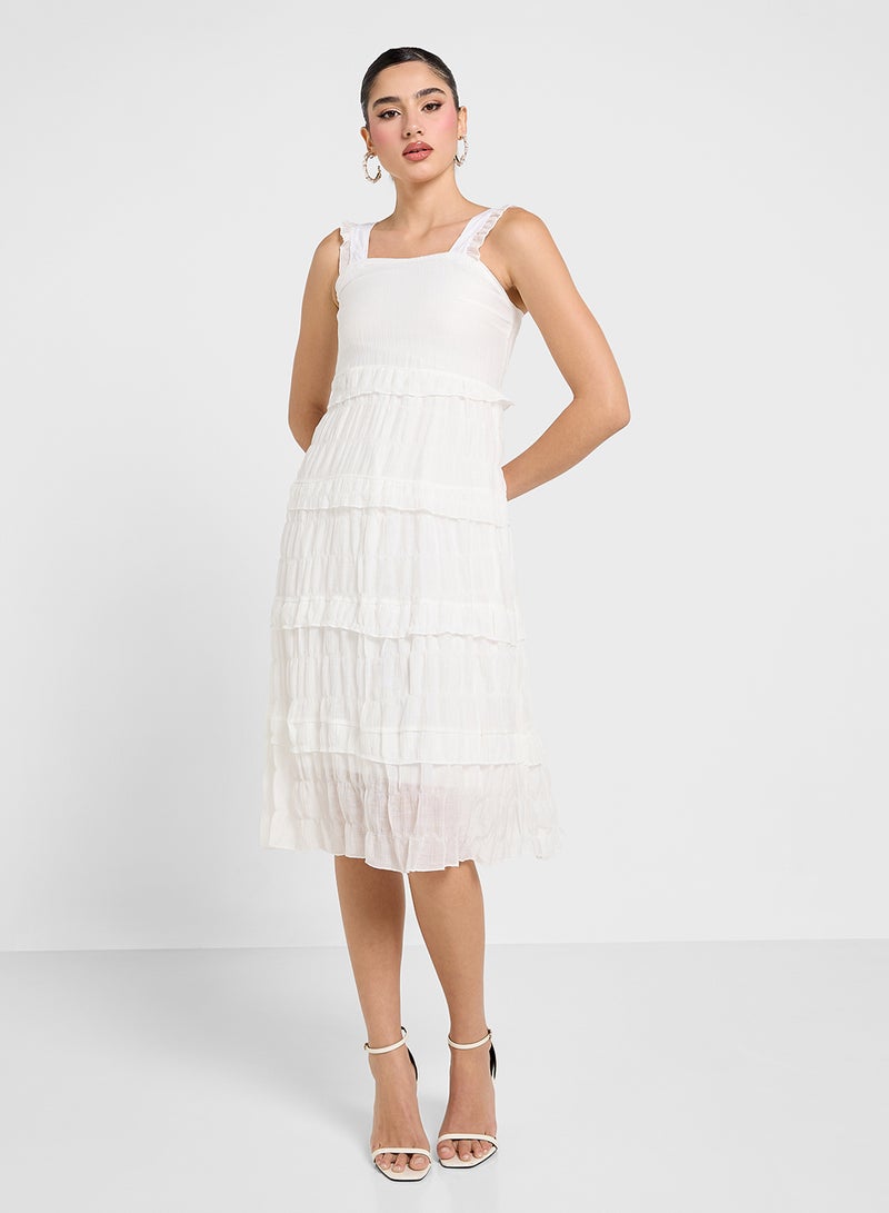 Ginger Tiered White Dress - Image 1