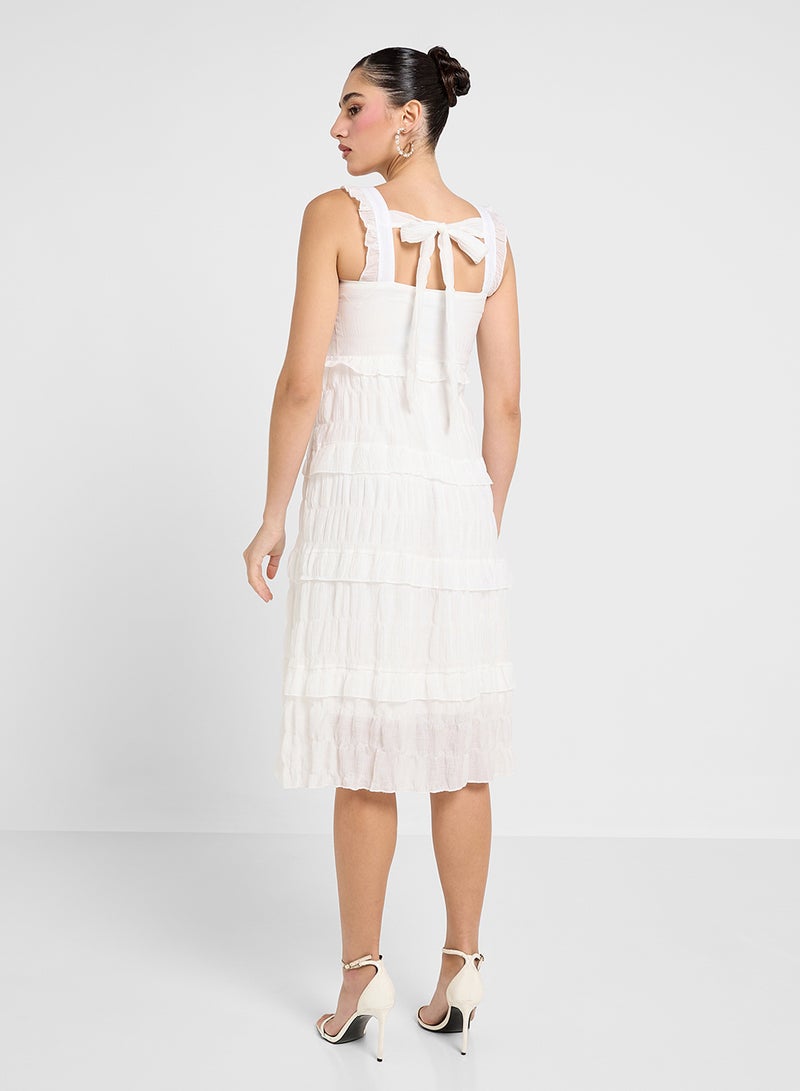 Ginger Tiered White Dress - Image 2