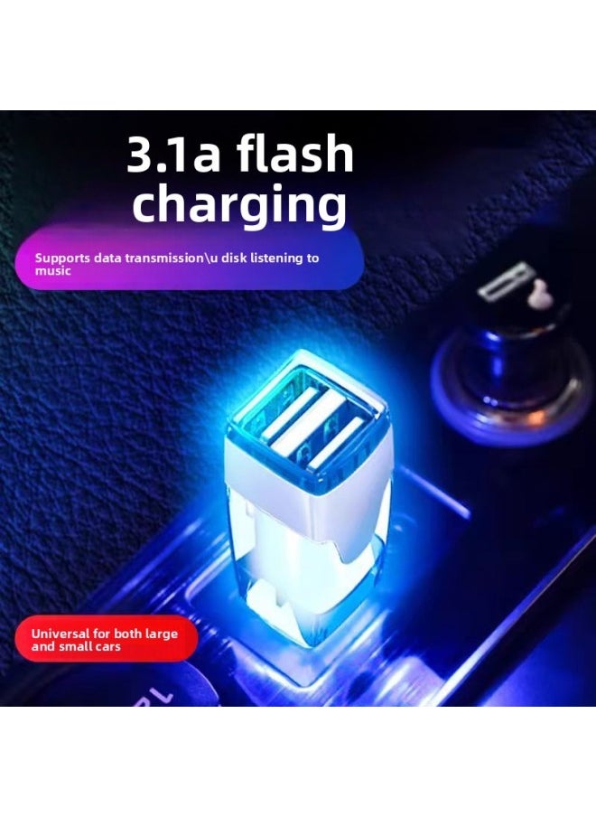 Generic - Car Usb Extension Head Universal Charger Data Conversion Plug USB Splitter Mp3 Car Mobile Phone Fast Charging-Interface Form:3.1 Lightning Fast Charge + Headlamp + S Data Transmission - Image 1