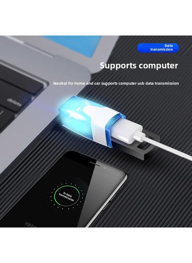 Generic - Car Usb Extension Head Universal Charger Data Conversion Plug USB Splitter Mp3 Car Mobile Phone Fast Charging-Interface Form:3.1 Lightning Fast Charge + Headlamp + S Data Transmission - Image 1