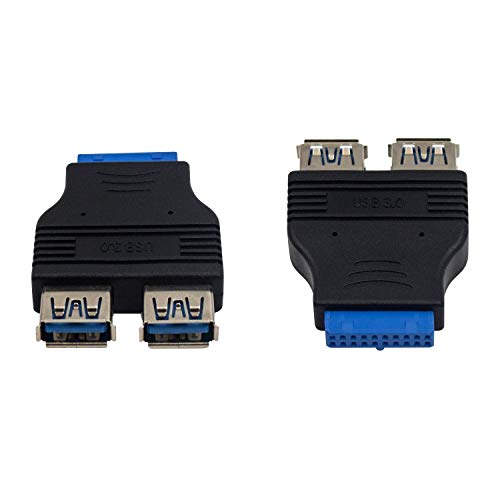 Duttek USB 3.0 Motherboard Adapter, Blue, 20-Pin USB 3.0 to USB 2.0 Internal Splitter for Windows - Image 1