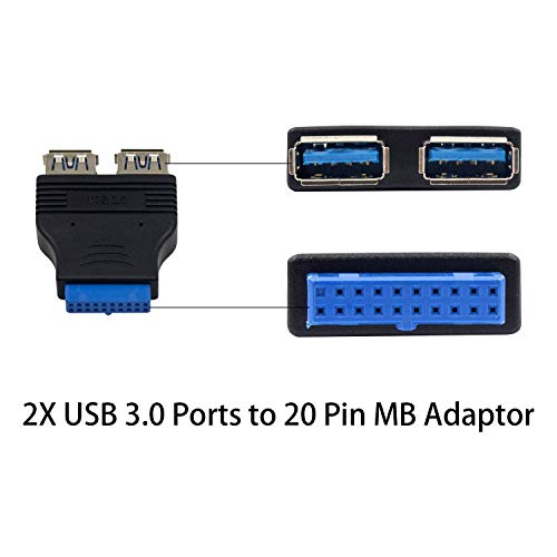 Duttek USB 3.0 Motherboard Adapter, Blue, 20-Pin USB 3.0 to USB 2.0 Internal Splitter for Windows - Image 3
