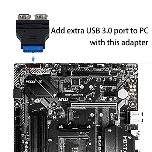 Duttek USB 3.0 Motherboard Adapter, Blue, 20-Pin USB 3.0 to USB 2.0 Internal Splitter for Windows - Image 4