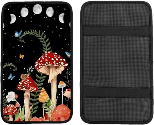 Adastrah Red Mushroom Auto Center Console Pad,Soft Waterproof Car Center Console Cover Auto Armrest Seat Box Cover Protector for Most Vehicle SUV Truck Car - Image 4