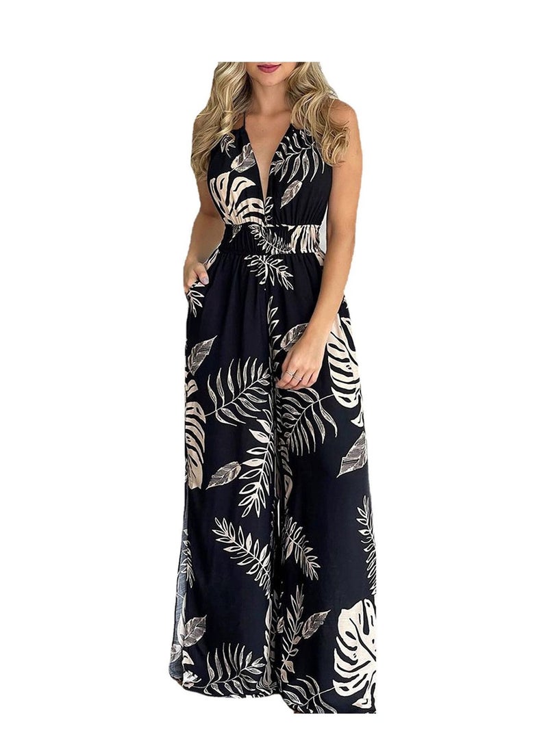 Loquat - Women's New Fashion Digital Printed Colorful Jumpsuit - Image 1