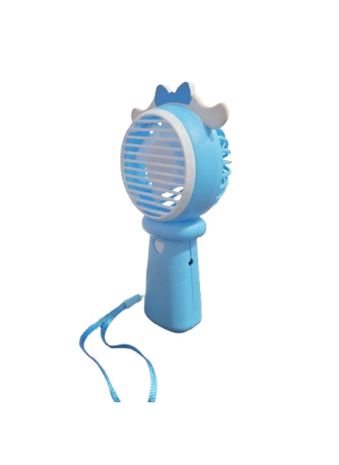 Generic - Mini handheld fan, cute design with ears and bow in the middle, small size and easy to carry in hand or put in bag, USB rechargeable battery, on/off button, one air speed, nice gift for kids - Image 1