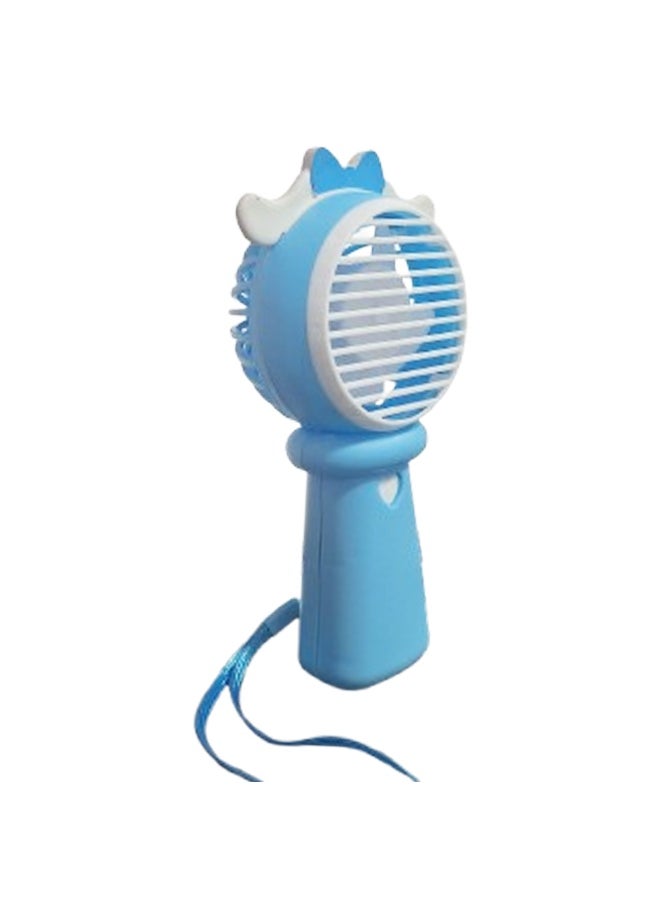 Generic - Mini handheld fan, cute design with ears and bow in the middle, small size and easy to carry in hand or put in bag, USB rechargeable battery, on/off button, one air speed, nice gift for kids - Image 1