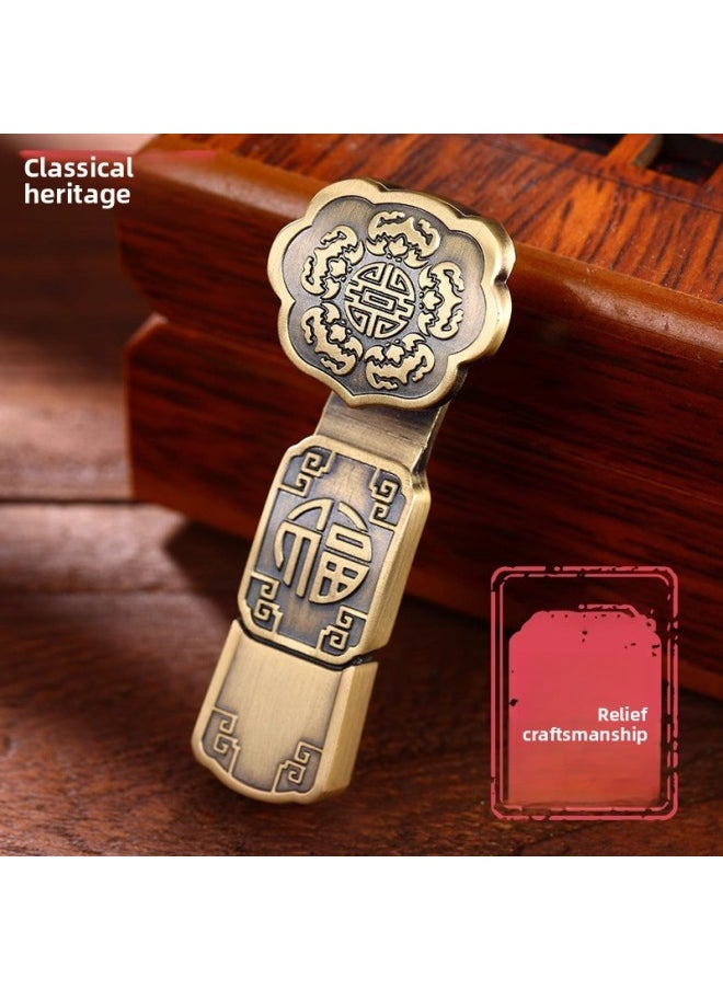 Creative USB Flash Drive Customization Chinese Style USB Flash Drive With Engraving And Printing Logo Gift Box Gift School Anniversary Wedding USB Flash Drive Gift Box Customization-Color:Good Luck + Iron Box-Capacity:1/2/4/8/16/32/64GB  - Image 5