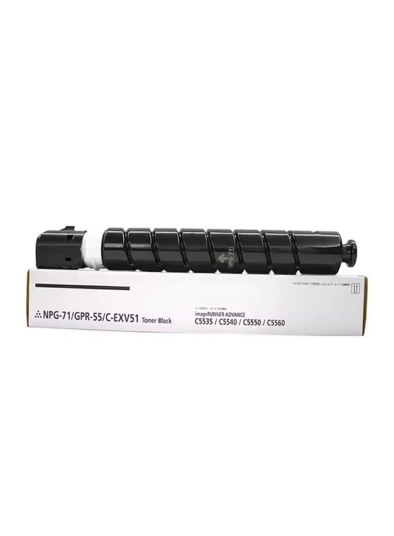 Reacon C-EXV 51 This Compatible toner cartridge is suitable for Printer Canon IMAGERUNNER ADVANCE C5535 5535I C5540I C5550I C5560I CEXV 51 (Black) - Image 1