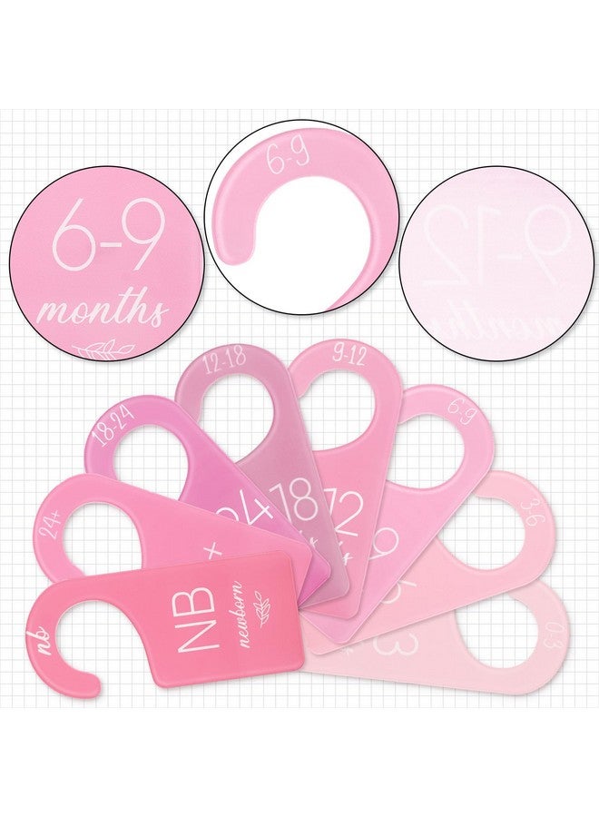 Whaline Acrylic Baby Closet Dividers Pink Hanging Infant Clothes Hanger Separators Thicken Baby Wardrobe Organizers for Home Nursery Supplies, 6.7 x 3 Inch, 8Pcs - Image 3