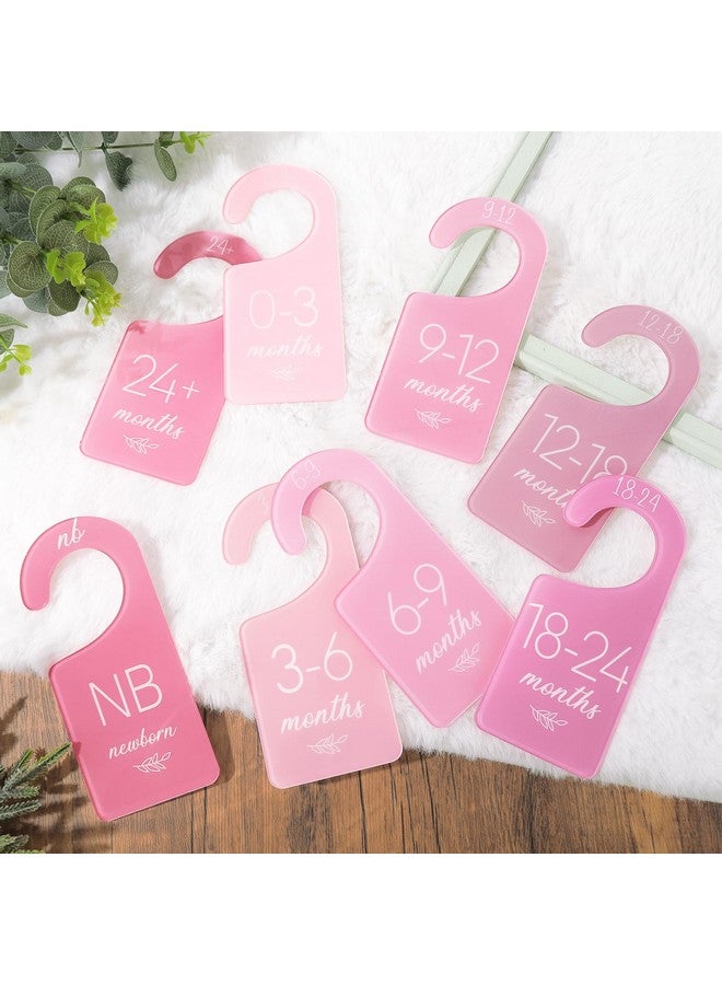 Whaline Acrylic Baby Closet Dividers Pink Hanging Infant Clothes Hanger Separators Thicken Baby Wardrobe Organizers for Home Nursery Supplies, 6.7 x 3 Inch, 8Pcs - Image 1
