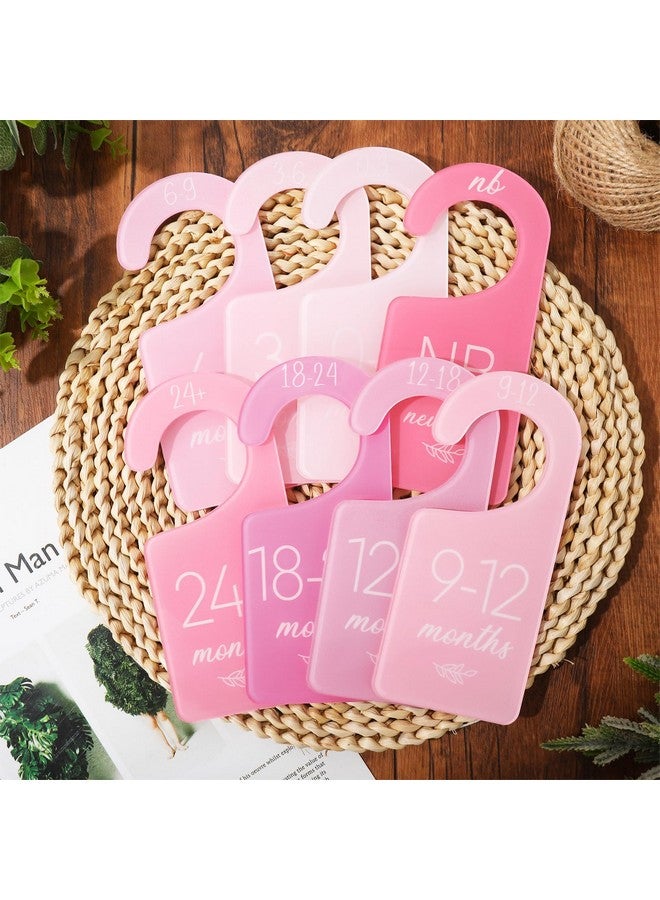 Whaline Acrylic Baby Closet Dividers Pink Hanging Infant Clothes Hanger Separators Thicken Baby Wardrobe Organizers for Home Nursery Supplies, 6.7 x 3 Inch, 8Pcs - Image 4