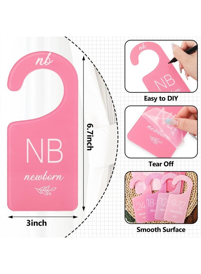 Whaline Acrylic Baby Closet Dividers Pink Hanging Infant Clothes Hanger Separators Thicken Baby Wardrobe Organizers for Home Nursery Supplies, 6.7 x 3 Inch, 8Pcs - Image 2