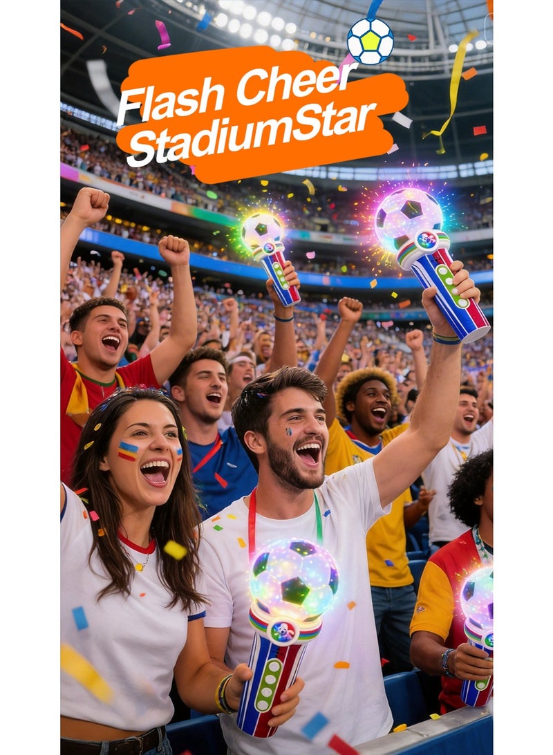 Othes StadiumSpark Football Cheer Microphone for Kids, LED Light & Sound Toy with Country Flag Stickers, Voice Changer & Built-in Music, Ideal for World Cup Fans, Party & Outdoor Play (Ages 6+) - Image 5