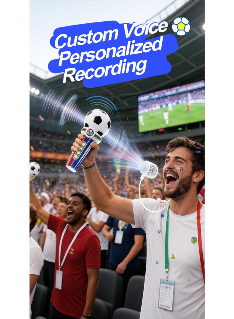 Othes StadiumSpark Football Cheer Microphone for Kids, LED Light & Sound Toy with Country Flag Stickers, Voice Changer & Built-in Music, Ideal for World Cup Fans, Party & Outdoor Play (Ages 6+) - Image 3