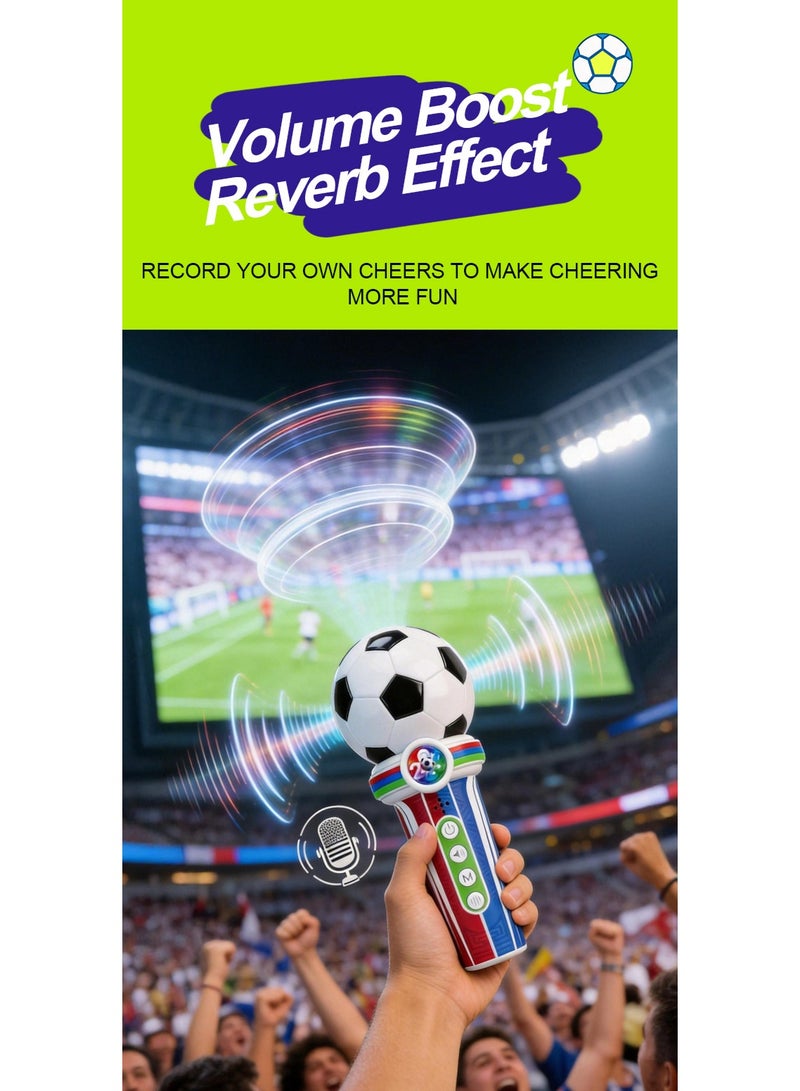 Othes StadiumSpark Football Cheer Microphone for Kids, LED Light & Sound Toy with Country Flag Stickers, Voice Changer & Built-in Music, Ideal for World Cup Fans, Party & Outdoor Play (Ages 6+) - Image 4