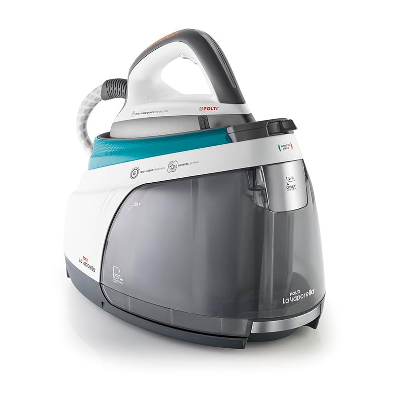 POLTI بوليتي لا فابوريلا XT100C مكواة بخارية مع غلاية 75 بار بدون صيانة ضمان 10 سنوات على الغلاية ضد هجمات الترسبات الجيرية استقلالية غير محدودة نبض بخار 500 جرام