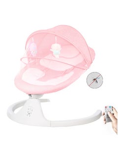 Baby Swing Electric Bouncer For Babies With Integrated Mosquito Net 5 Sway Speeds 3 Timer Settings Bluetooth Remote Control Built In Lullabies For Newborn To Toddler