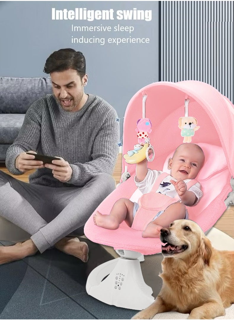 GUDOO - Baby Swing Electric Bouncer For Babies With Integrated Mosquito Net 5 Sway Speeds 3 Timer Settings Bluetooth Remote Control Built In Lullabies For Newborn To Toddler - Image 1