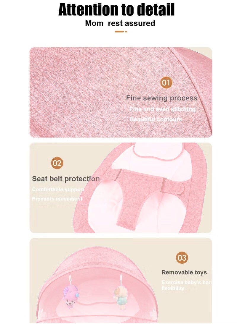 GUDOO - Baby Swing Electric Bouncer For Babies With Integrated Mosquito Net 5 Sway Speeds 3 Timer Settings Bluetooth Remote Control Built In Lullabies For Newborn To Toddler - Image 1