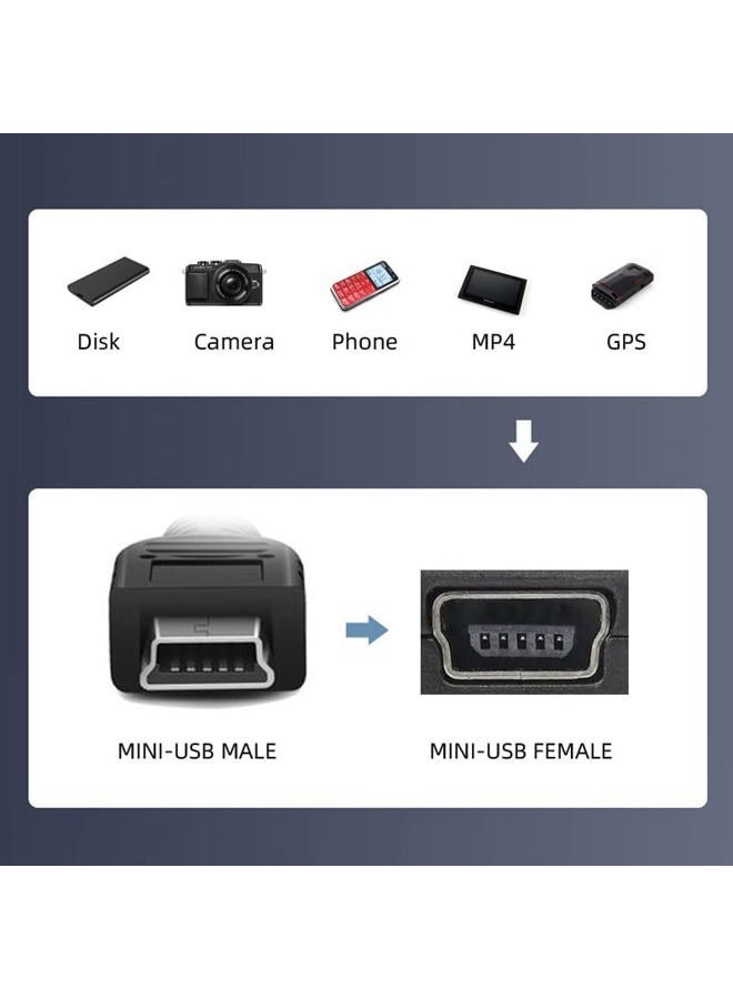 CANIPHA CableUSB 2.0 Mini USB 5Pin Male to 5Pin Female Extension Cable Hi Speed for Data Power 50cm - Image 3