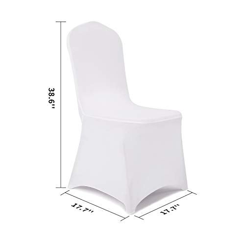 Peomeise 12pcs Stretch Spandex Chair Cover for Wedding Party Dining Banquet Event (White, 12) - Image 2