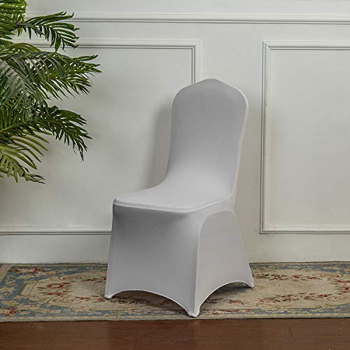 Peomeise 12pcs Stretch Spandex Chair Cover for Wedding Party Dining Banquet Event (White, 12) - Image 5