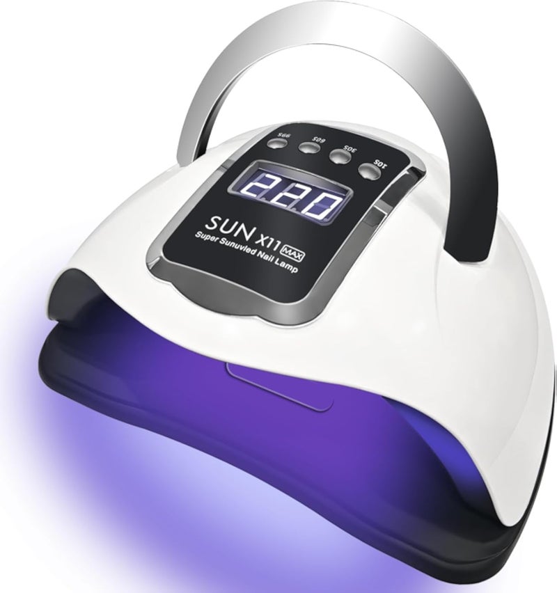 280 W UV LED Gel Nail Lamp, Portable Nail Dryer, UV Nail Dryer Lamp with 4 Timers, Professional Nail Lamp