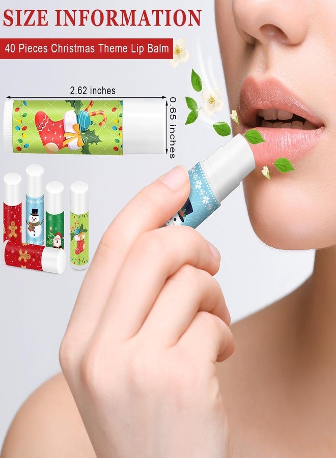 Sosation Holiday Christmas Lip Balm Bulk Jasmine Flavored Christmas Gifts Stuffer Moisturizing Lip Balms Stocking Gift, Lip Care, Christmas Party Supplies(40 Pcs - Image 2