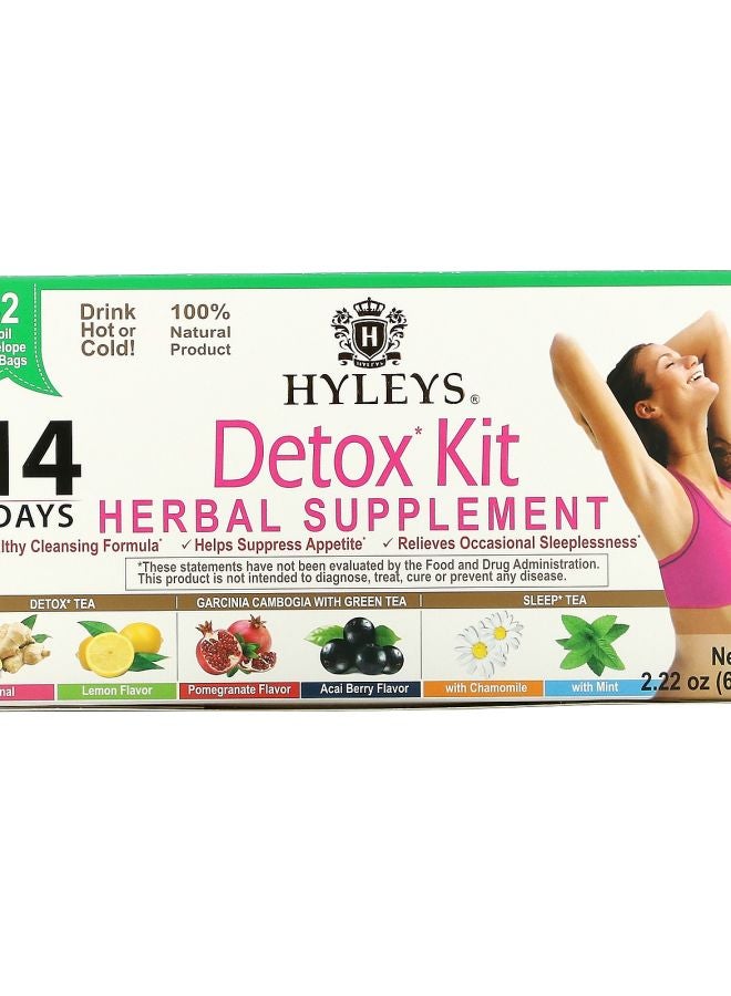 مجموعة ديتوكس لتنظيف 14 يوم بنكهات متنوعة 42 كيس شاي مغلف 2.22 أونصة (63.0 جرام)